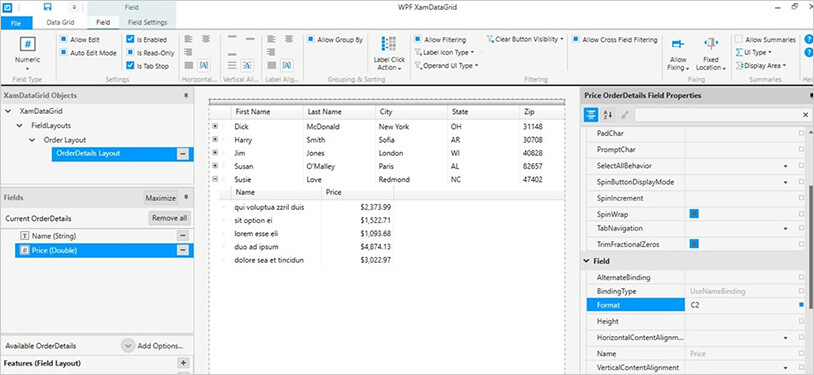 Inicie el configurador de cuadrícula de datos